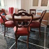 Tavolo sala noce e sedie 