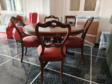 Tavolo sala noce e sedie 