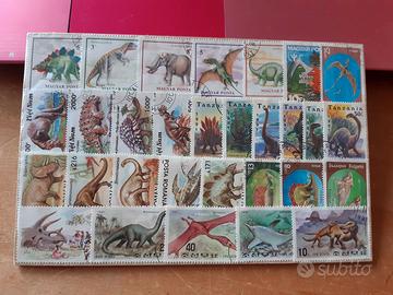 Cartella francobolli dinosauri animali preistorici