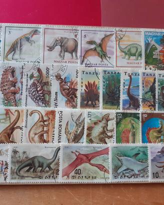 Cartella francobolli dinosauri animali preistorici