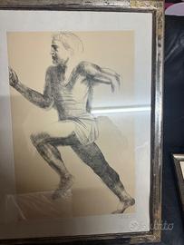 Litografia numerata Emilio Greco – Corridore Roma