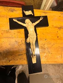 Crocifisso da Parete Vintage in Legno ResinaGesso