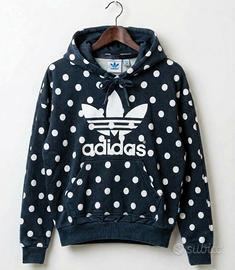 Felpa Adidas Originals Blu a Pois Bianchi