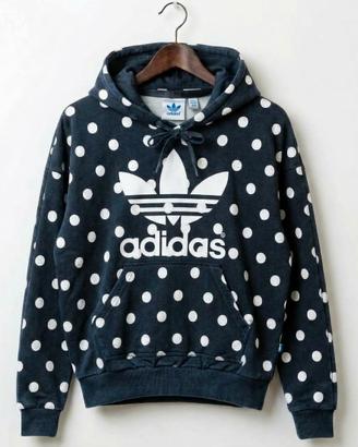 Felpa Adidas Originals Blu a Pois Bianchi