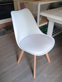 2x Sedie in legno bianca