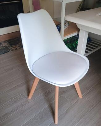 2x Sedie in legno bianca