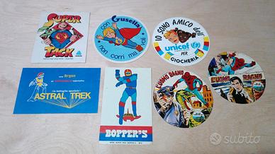 Adesivi Superman e Uomo Ragno vintage anni 80