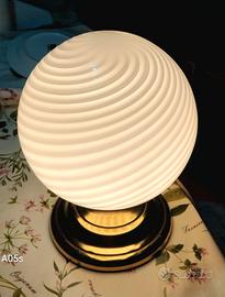 coppia di lampade da tavolo in vetro di murano mod