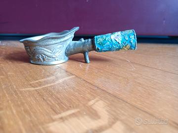 Raro Vecchio ferro da stiro Cinese in Bronzo 