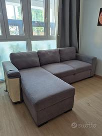Divano angolare con chaise longue e letto estraibi