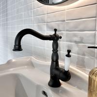 Miscelatore Lavabo Retrò Nero Opaco Made in Italy