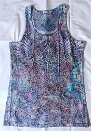 Canotta da donna multicolore con croce