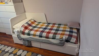 letto Ikea FLEKKE 2 cassetti bianco 