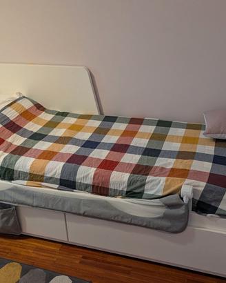 letto Ikea FLEKKE 2 cassetti bianco 