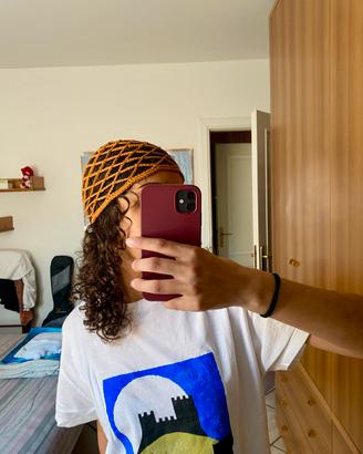 Crochet fishnet cap