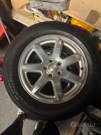 SET 4 GOMME CON CERCHI E GANCIO TRAINO