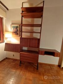 Mobile Vintage con libreria in legno Noce