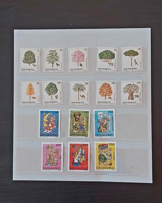 Francobolli San Marino  Alberi 1979/Scuola 1986