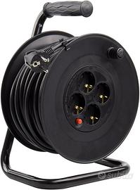 Avvolgicavo 50m con prolunga 3 x 1,5 mm con sistem
