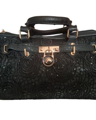 Borsa bauletto nera ecopelle