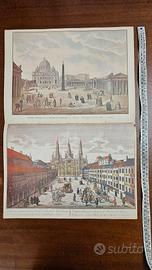 Due stampe antiche San Pietro e Duomo Di Milano 