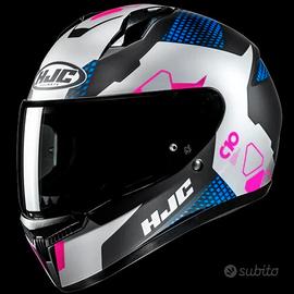 Casco INTEGRALE C10 Bianco blu rosa HJC