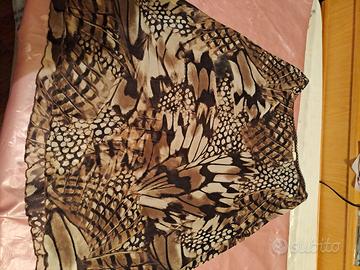 gonna in Viscosa fantasia beige marrone