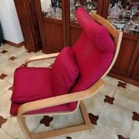 Poltrona rossa legno