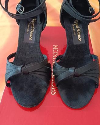 Scarpe da ballo caraibico, in raso color nero, n.