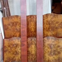 letto in legno rivestimento in radica