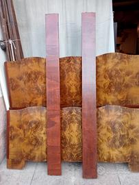 letto in legno rivestimento in radica