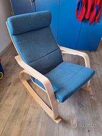 sedia a dondolo ikea blu