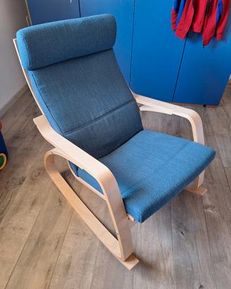 sedia a dondolo ikea blu