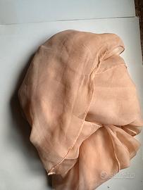 Sciarpa in seta color pesca cm. 170x65