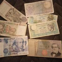 banconote lire italiane  10 mila 5000 mille 500 