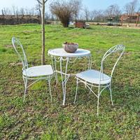 salottino in ferro laccato bianco