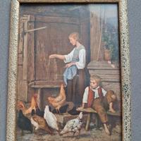 Quadro con cornice dorata 