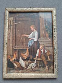 Quadro con cornice dorata 