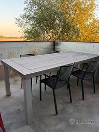 Tavolo da giardino con 4 sedie in ferro