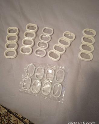 Anelli per tende in plastica nuovi