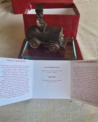 Scultura Bronzo "Automobile" Franz Borghese 