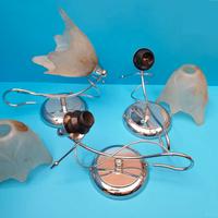 applique lampada a muro parete in acciaio - 3 PEZZ