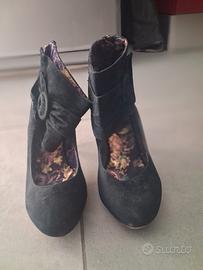 scarpe in velluto taglia 37 con tacco in radica 12