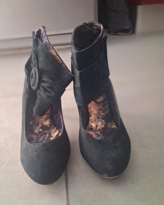 scarpe in velluto taglia 37 con tacco in radica 12