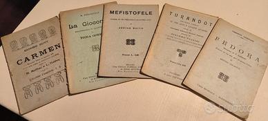   Lotto 5 libretti Lirici d'epoca 