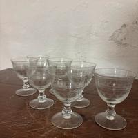 Set 8 Calici Bassi Vintage con Decoro a Ghirlanda
