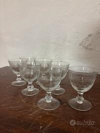 Set 8 Calici Bassi Vintage con Decoro a Ghirlanda