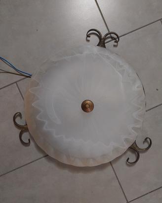 plafoniera in vetro satinato 