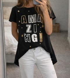 Bambina 7 anni - maglietta svasata glitter