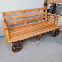 panche divano con ruote in legno 